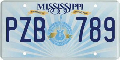 MS license plate PZB789