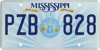 MS license plate PZB828