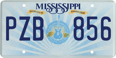MS license plate PZB856