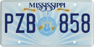 MS license plate PZB858