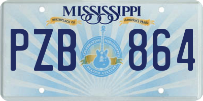 MS license plate PZB864