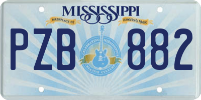 MS license plate PZB882