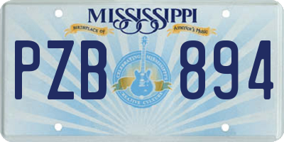 MS license plate PZB894