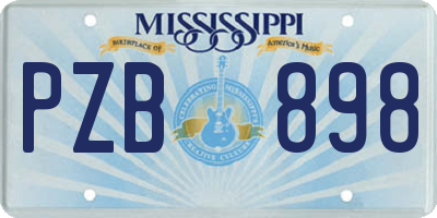 MS license plate PZB898