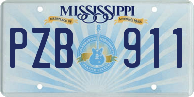 MS license plate PZB911