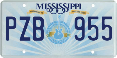 MS license plate PZB955