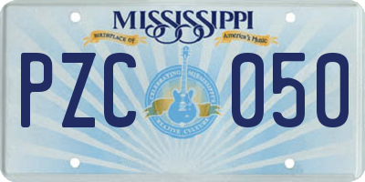 MS license plate PZC050