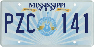 MS license plate PZC141