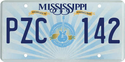 MS license plate PZC142
