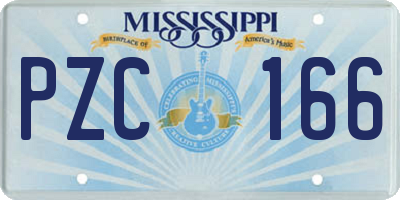 MS license plate PZC166