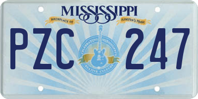 MS license plate PZC247