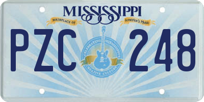 MS license plate PZC248