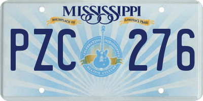 MS license plate PZC276