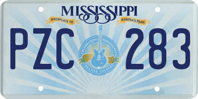 MS license plate PZC283