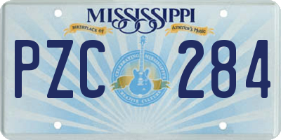 MS license plate PZC284