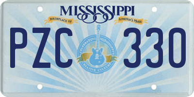 MS license plate PZC330