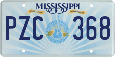 MS license plate PZC368