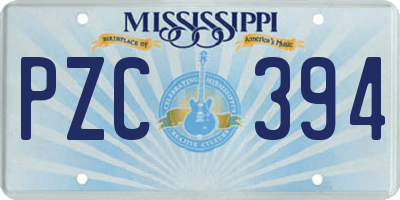 MS license plate PZC394