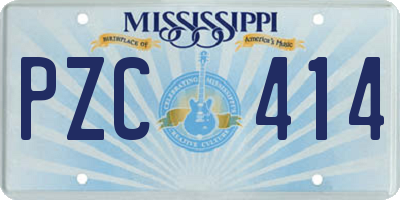 MS license plate PZC414