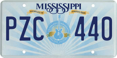 MS license plate PZC440