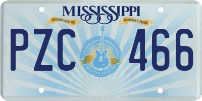 MS license plate PZC466