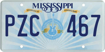 MS license plate PZC467