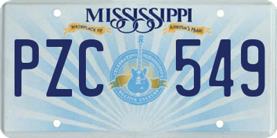 MS license plate PZC549
