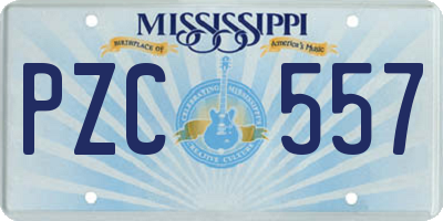 MS license plate PZC557