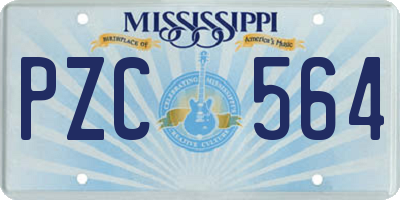 MS license plate PZC564