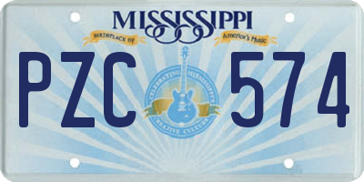 MS license plate PZC574