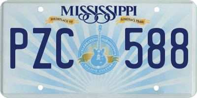 MS license plate PZC588