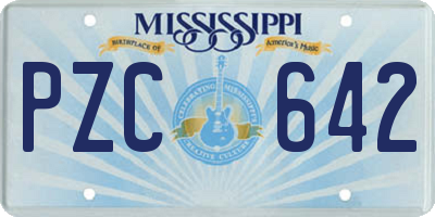 MS license plate PZC642