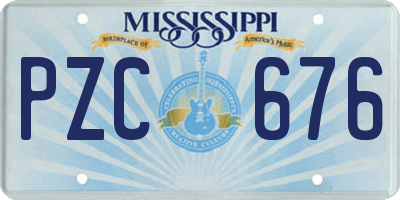 MS license plate PZC676
