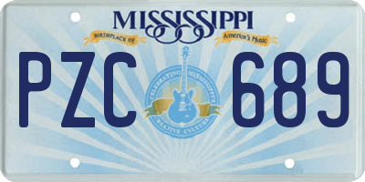 MS license plate PZC689