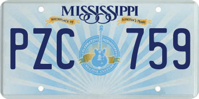 MS license plate PZC759