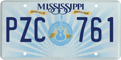 MS license plate PZC761