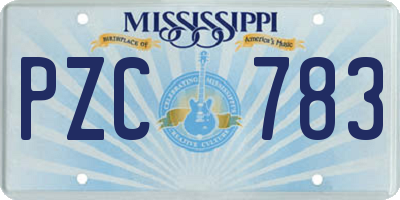 MS license plate PZC783