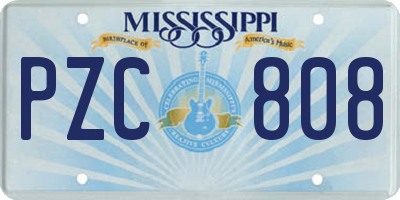 MS license plate PZC808
