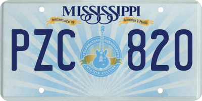 MS license plate PZC820