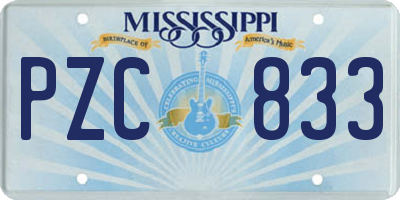 MS license plate PZC833