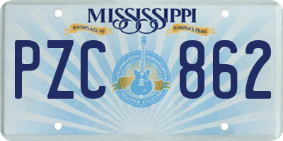 MS license plate PZC862