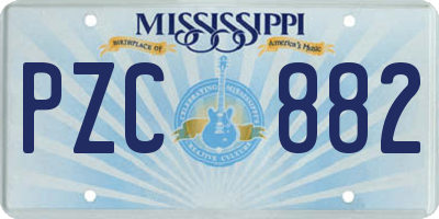MS license plate PZC882