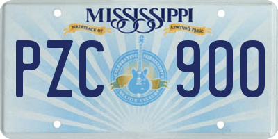 MS license plate PZC900