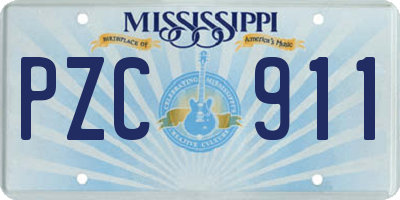 MS license plate PZC911