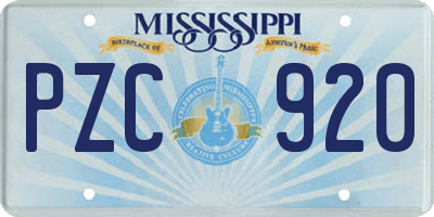 MS license plate PZC920