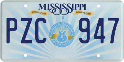 MS license plate PZC947
