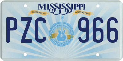 MS license plate PZC966