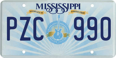MS license plate PZC990