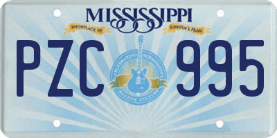 MS license plate PZC995