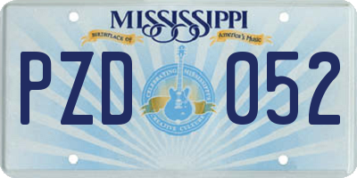 MS license plate PZD052